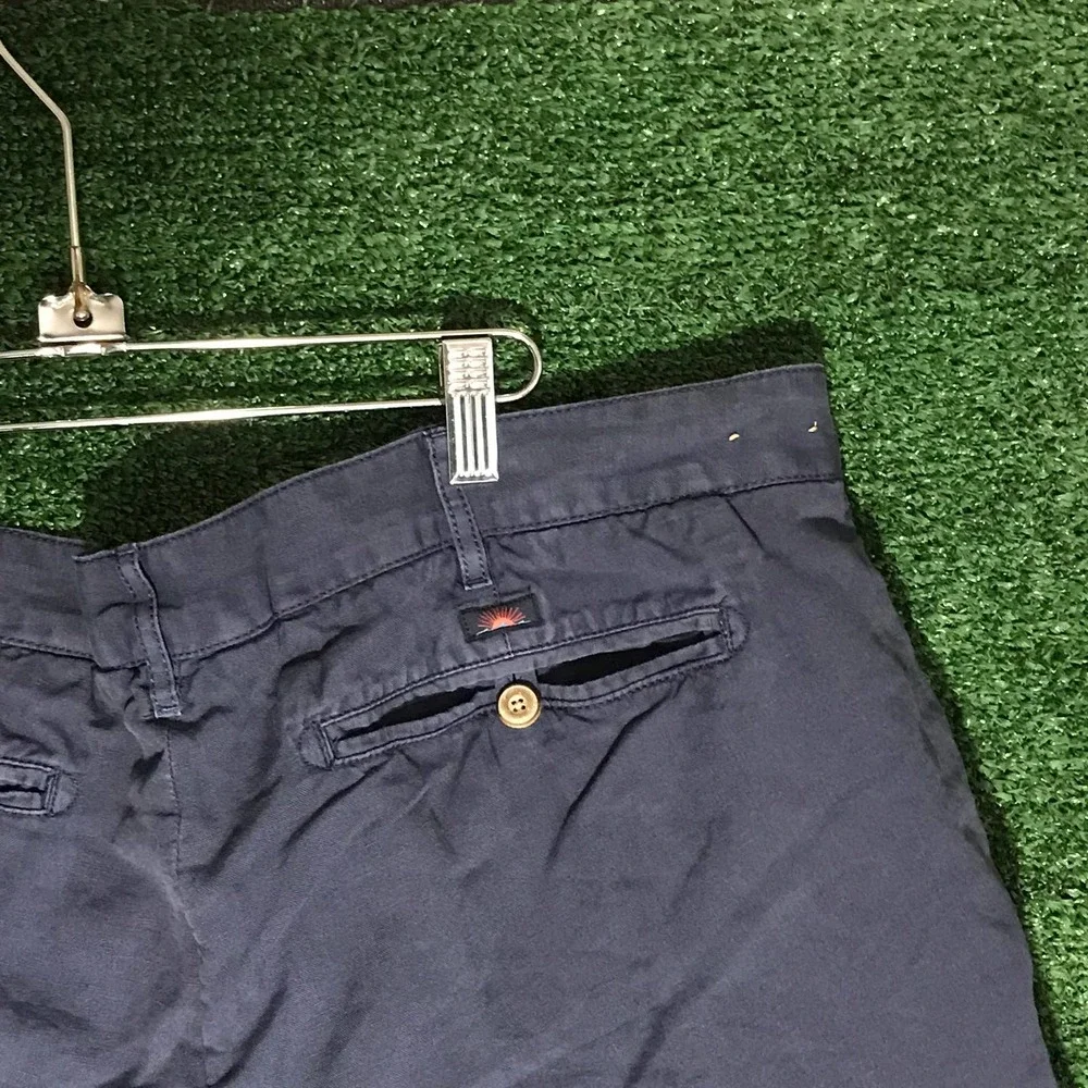 Faherty Shorts Mens 38 Blue Chino Preppy Linen Blend Casual